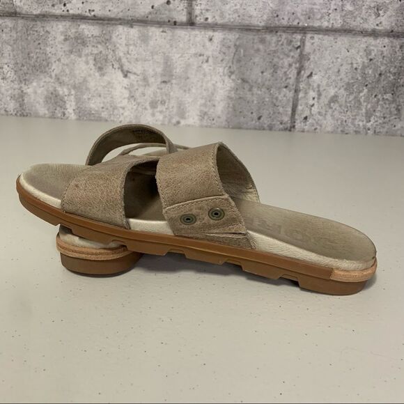 Sorel Torpeda Slide II Leather Sandals in Sahara Fossil - Picture 6 of 10